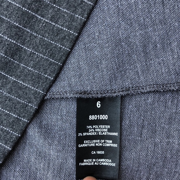 RACHEL Rachel Roy Women's Office Dress, Grey Pinstripe 3/4 Sleeve, Size US 6 - Picture 9 of 10